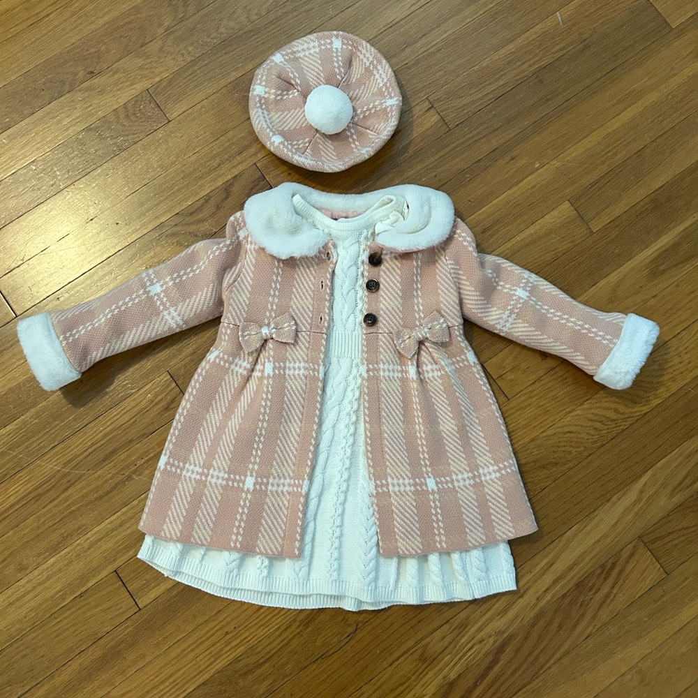 Toddler girl Tahari Pink Coat Dress set Size 2T